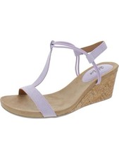 STYLE  COMPANY Womens Purple Cork Mulan Toe Wedge Slip On Slingback Sandal 11 M