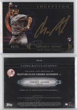 2019 Topps Inception Silver Signings Gold Ink /25 Chance Adams Rookie Auto RC
