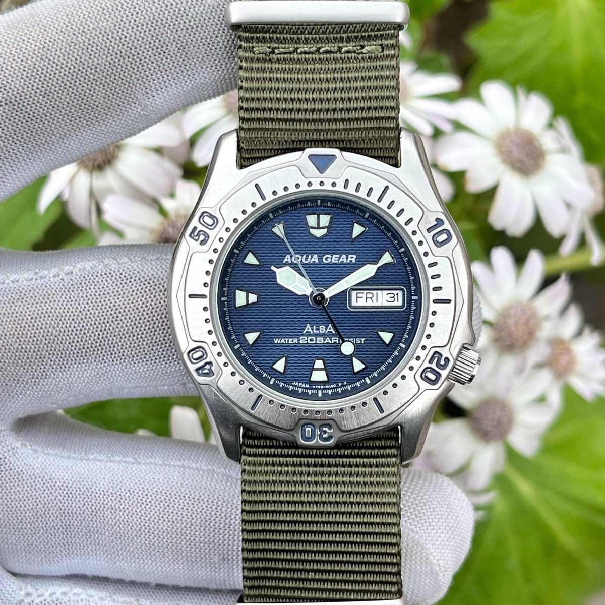 Vintage Seiko Alba Aqua Gear Divers Textured Dial Japan