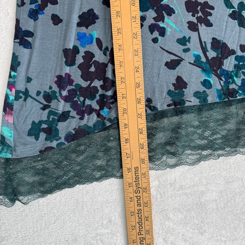Logo by Lori Goldstein Women's Tunic Top Size Large Green Floral Print - Picture 5 of 5