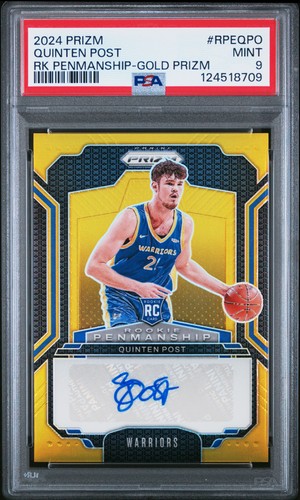 2024 Panini Prizm Rookie Penmanship Quinten Post RC Gold Prizms Auto /10 PSA 9 - Picture 1 of 2