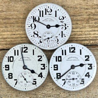 16s Hamilton Pocket Watch Movements Grade 992B 21 Jewels Adjusted 6 Pos