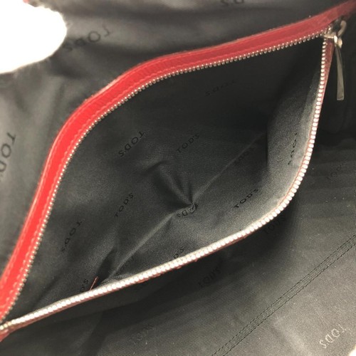 Tod S Handbag Mini Boston Bag Embossed Enamel Red - Picture 8 of 9