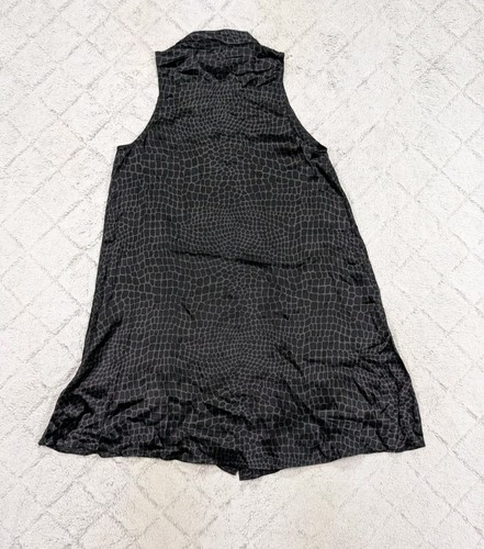 Equipment Dress Womens S Black Animal Print Geometric Silk Sleeveless Shirt - Picture 8 of 8