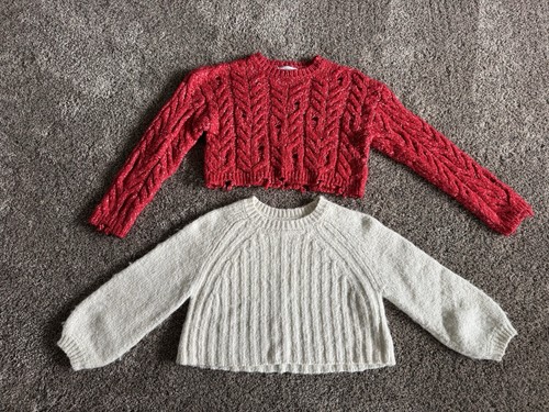 Zara Girls 11-12 Sweater Lot Red Cream Winter