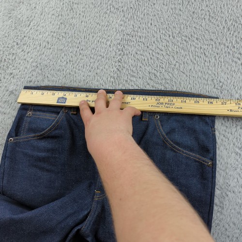 VTG Sears Roebucks Jeans Boys Husky 32x29 Blue Denim Raw Indigo Straight 80s - Picture 15 of 21