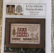 Little House Needleworks - Lantern Lane Cross Stitch Pattern Winter Saltbox