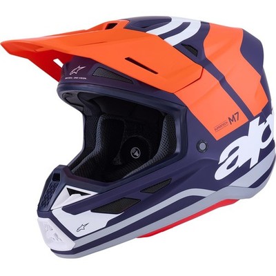 Alpinestars Motocross-Helm S-M7 Core - Orange/Blau Matt