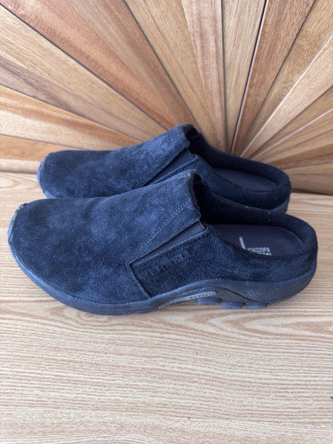 Merrell Jungle Bullauge Mokassins Wildleder Damen-Loafer Slipper Schuhe – schwarz – Größe 9