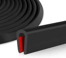 U Shape Trim Rubber 3M Sealing Strip Edge Protector 6.4mm For Car Door Black