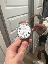 Shinola The Runwell 47mm Silver Stainless Steel Case with Brown Leather Band