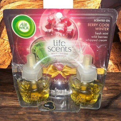 AIR WICK Scented Oil Refill 2 Pack-Berry Cool Winter Berries & Cream Life Scents
