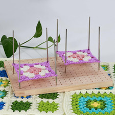 9.8 x7.7 inches Crochet Blocking Board with Pegs, Wooden Blocking Boards for ...