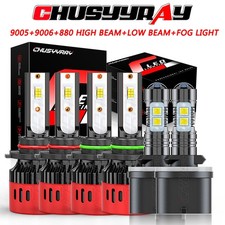 9005 9006 880 LED Headlight Foglight Bulbs Pack of 6 For 2000-2006 GMC Yukon