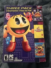 Pac-Man Three Pack 2003 Video Game CD-ROM PC w/Box  Pac-Man Ms Pac-Man All Stars