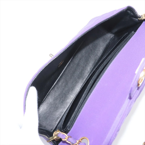 Chanel Matelasse Tasche aus Nylon mit einer Klappe und einer Kette Lila Gold Metallbeschläge 3 - Bild 6 von 17