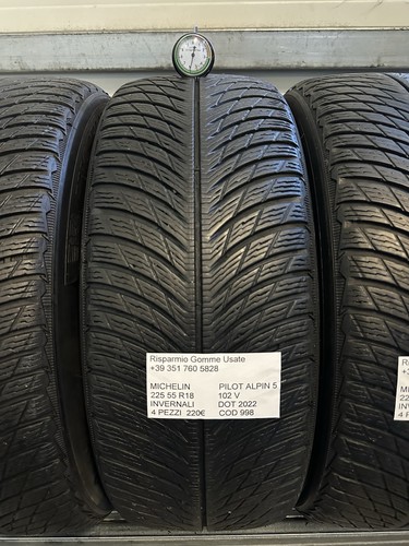 4 PNEUMATICI USATI MICHELIN PILOT ALPIN 5  INVERNALI 225 55 R18 102V DOT 2022 - Foto 3 di 22