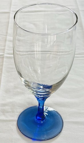 Vintage Libbey Domaine Goblets 16 oz. Cobalt Blue Tulip Stem 7.25" Tall 5-Pc Set - Picture 3 of 6