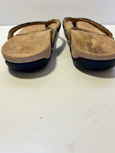 Vionic Sandal Size 8 Dillon Snake Print Toe Post Flipflops Suede Mobwife Support - Picture 7 of 9