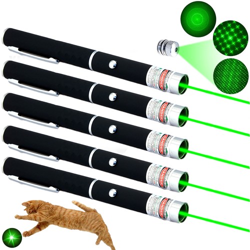 5pc High Quality Green Laser Pointer Pen 1mw Visible 532nm Beam Light Lazer Pet - Afbeelding 1 van 15