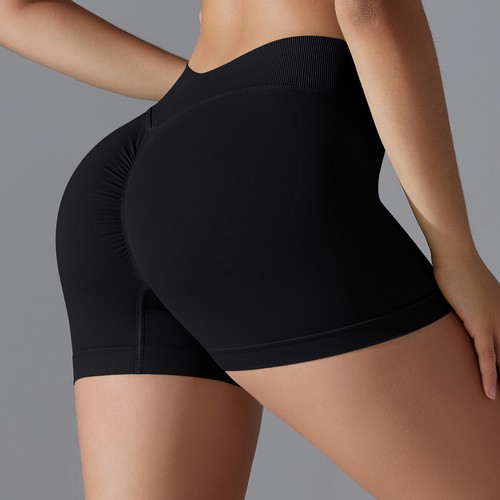 Yoga Short New Seamless Scrunch Butt Push Up Yoga Sports Shorts For Women Breath - Picture 34 of 37