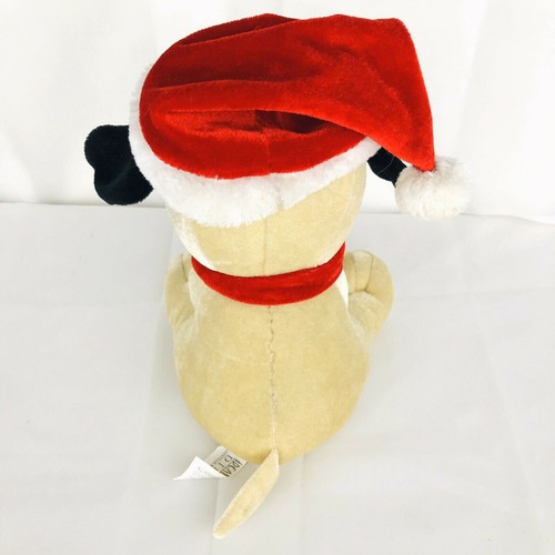 Ideal Toys Boxer Plush Dog 9" Stuffed Animal Christmas Santa Hat Puppy Gift - Picture 5 of 9