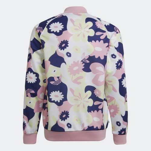 adidas Girls' (Kids) Allover Flower Print SST Track Jacket (HF7468) Sizes L & XL - Picture 4 of 4