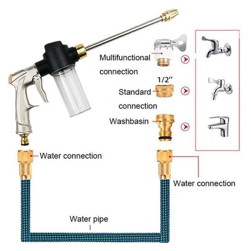 Pressure Power Washer Wall Water Spray Gun Nozzle Wand Attachment High Hose Jet - Picture 5 of 12
