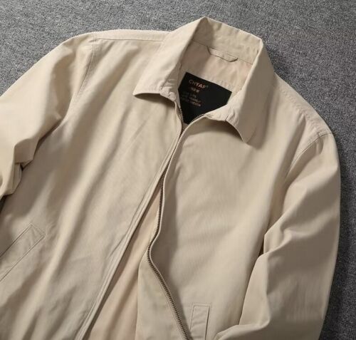 Spring Men Coat Pure Color Business Full Zipper Cotton Casual Lapel Work Jacket - Picture 6 of 16