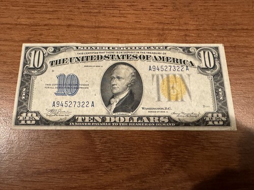 1934A North Africa $10 Silver Certificate A-A Block Fr.2309 (High Grade) - Picture 1 of 2