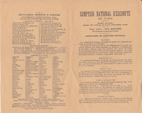 France, 1950's, Bank Advertising / Flyer - Comptoir National d'Escompte de Paris - Picture 3 of 4