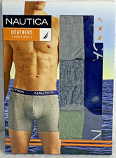 Nautica Men’s Boxer Briefs SZ Medium 3-Pk Heathers Classic Fit Soft Stretch