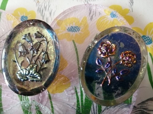 6 wunderschöne alte böhmische Glaschmucksteine Antikschmuck Gemme - Bild 3 von 7