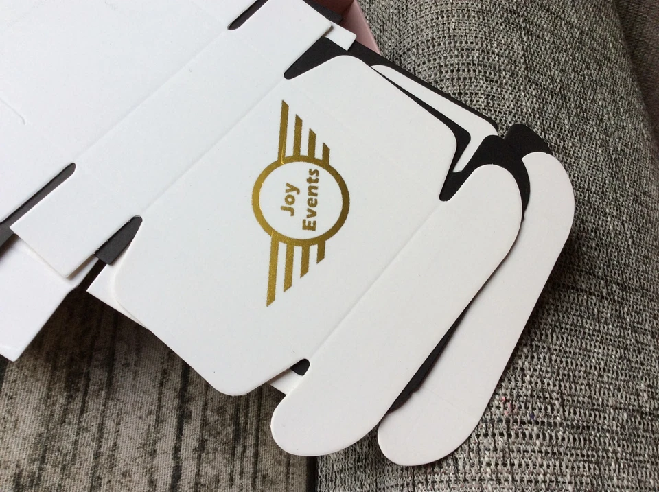 200x Caja de Papel Blanco Lámina Dorada Logotipo Empresarial Jabón Cera Producto Cajas de Embalaje Foto 4 de 4