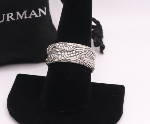 David Yurman Sterlingsilber 10,5 mm Wellen Bandring Größe 9