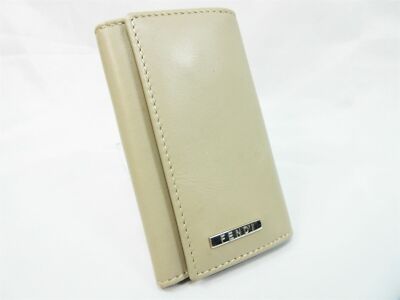 FENDI キーポーチ FENDI 6 Hook Key Case Key Rings Beige Silver Leather Japan