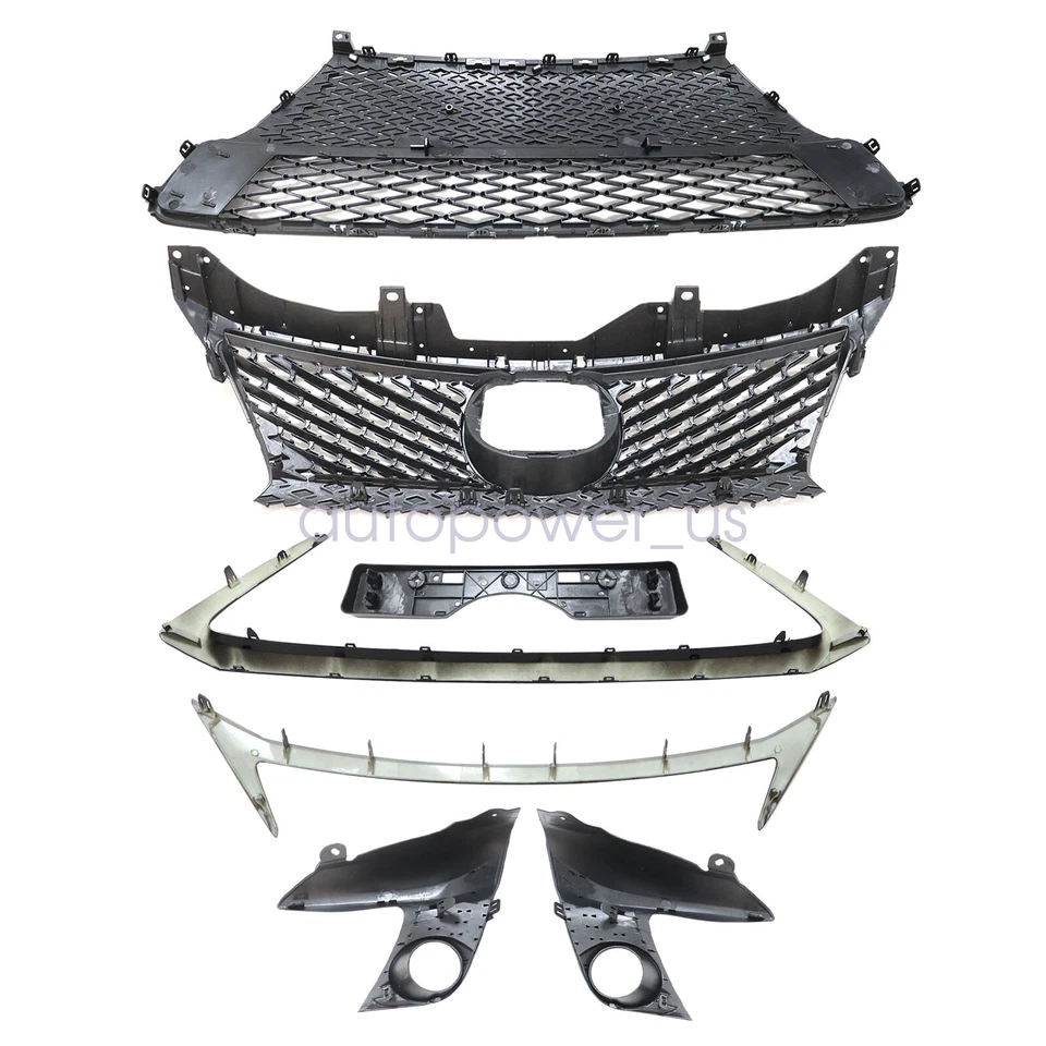 7x Kit de carrocería Juego de molduras de rejilla delantera para Lexus CT200H 2014 2015 2016 2017 Foto 2 de 4