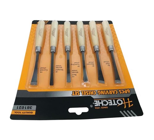 Set 6 sgorbie scalpelli per legno scalpello intaglio utensili - Foto 3 di 4