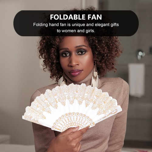 2pcs Asian Silk Folding Fan Japanese Folding Fan Folded Fan Handheld - Picture 11 of 12