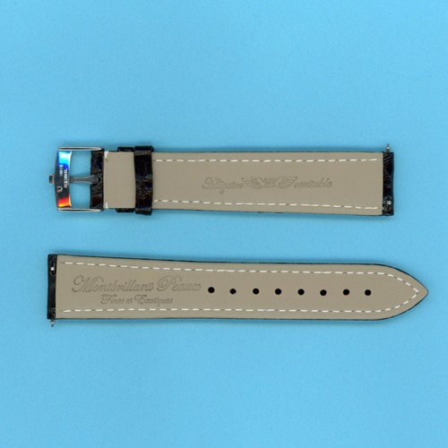 CORREA DE COCODRILO NEGRA GENUINA EXTRA LARGA DE 20 MM MB Y HEBILLA TUDOR DE ACERO GEN. - Imagen 5 de 6