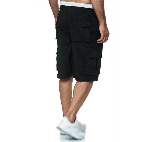 Summer Mens Cargo Shorts Elasticated Waist Pocket Combat Jogger Beach Half Pants - Picture 20 of 29