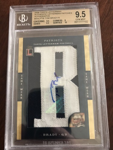 Graded Tom Brady Auto Game Used Jersey Card 1/1 - Bild 1 von 5