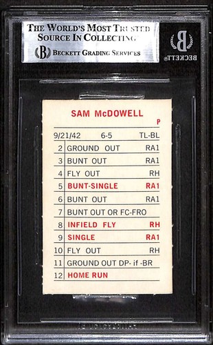1969 Milton Bradley 184 Sam McDowell  BGS Auto Autographed Authentic C92979 - Picture 2 of 2