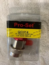PRO-SET R-134 High Side AC Coupler 90 Degree 1/4",For HVACR, QCH14