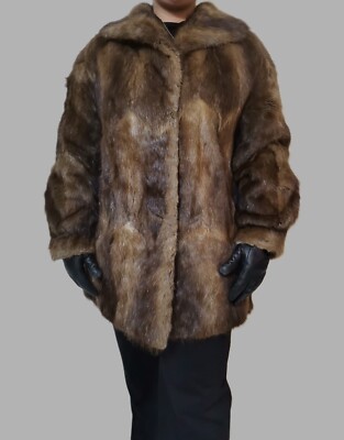コート PLAIN FW25 FAKE MINK FUR JACKET (JJ25068 BROWN) Genuine Real Mink Fur Coat Jacket Mixed Brown Echt Pelz Size