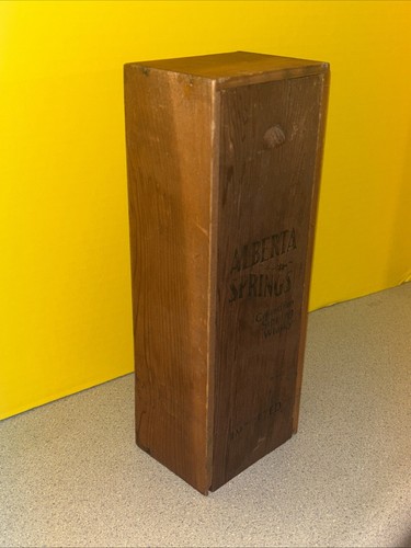 Alberta Springs Canadian Sipping Whiskey Imported Wood Advertising Box Slide Top - Picture 3 of 7