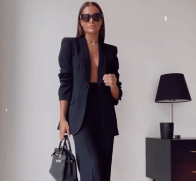 ZARA NEW WOMEN DINNER TUXEDO JACKET BLAZER BLACK 2761/240 9106/187