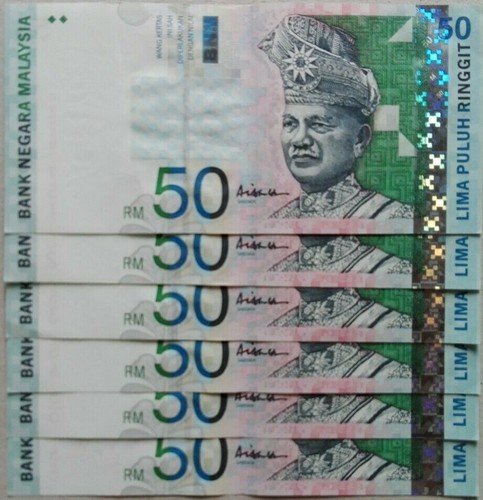 RM50 Ali Abul Hassan center sign 6 pcs Running Number Note CY 3407751 - 3407756 - Picture 2 of 2