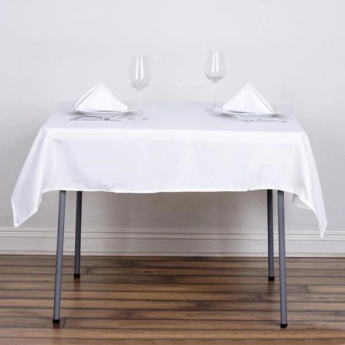 24 pcs 54" White SQUARE POLYESTER TABLECLOTHS Wedding Catering Dinner Linens - Picture 6 of 6