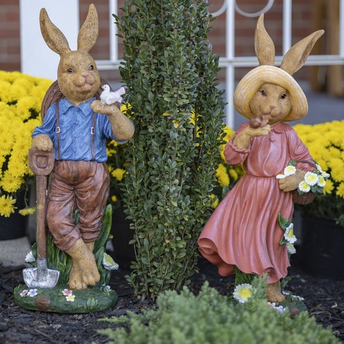 Magnesium-Based Cement Fancy Rabbit Garden Statue Figurines - Picture 35 of 41